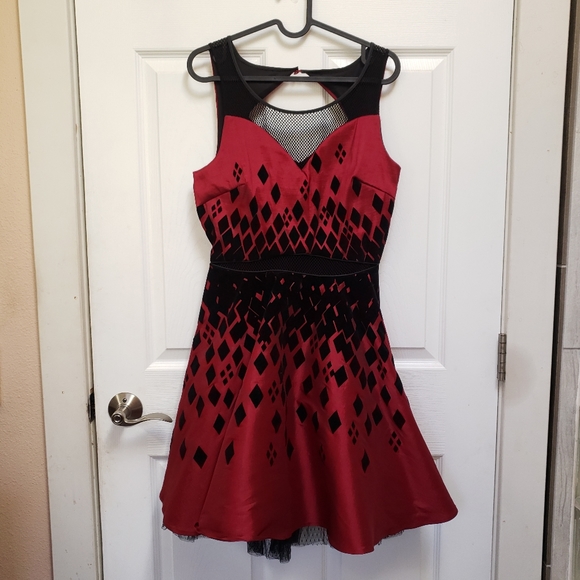 DC Comics Dresses & Skirts - DC Comics Hot Topic Red Black Harley Quinn Formal Prom Party Dress Cospl…